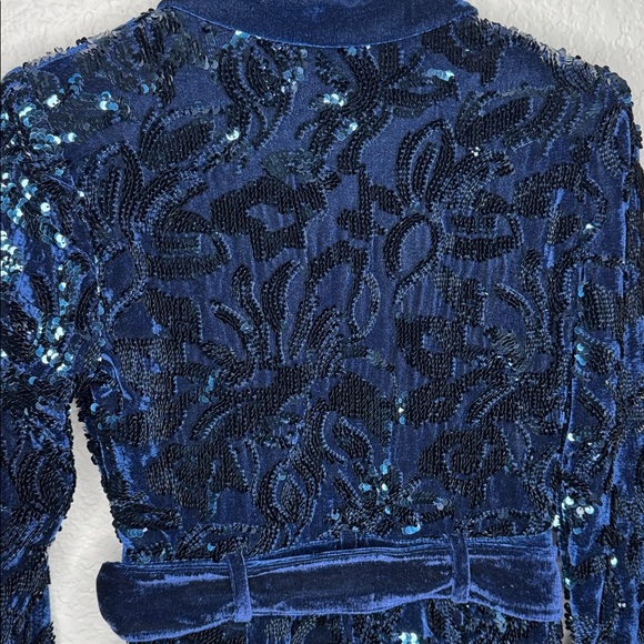 NEW Alexis Pamina Sequin Velvet Romper Midnight Blue XS New Years Going Out Glam - Picture 13 of 16